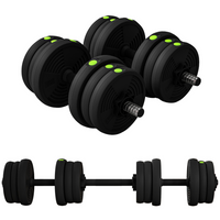 Soozier - Ensemble D’Haltères Et Barre Ajustables Avec Poignées Antidérapantes - 44 Lb-Se transforme facilement des haltères en barres pour des entraînements polyvalents  
