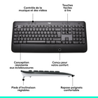 Logitech - Ensemble de clavier et souris sans fil MK540 - français-3 positions d’inclinaison (naturelle, 4 degrés et 8 degrés)