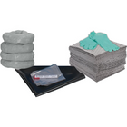 Zenith Safety – Trousses en cas de déversement 30 gallons pour établi, universel, sans contenant-Contenu : 50 tampons absorbants (15 x 17 po), 4 remblais tubulaires (3 x 48 po), 1 couvercle de drain (36 x 36 po), 1 mélange colmatant (4 oz), 2 paires de gants en nitrile, TTG (11), 5 sacs à déchets (26 x 36 po)
