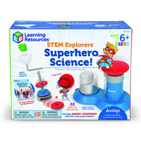 Learning Resources - Stem Explorers Science des super-héros-Du magnétisme au mélange des couleurs en passant par les premières prouesses physiques, cet ensemble aide les enfants à découvrir l'expérimentation, l'observation et d'autres compétences STEM essentielles