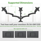 ShoppingAll Adjustable Triple Gas Spring Monitor Desk Mount - Black-6