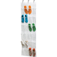Honey Can Do 24-Pocket Over-The-Door PEVA Shoe Rack-Breathable material and protective PEVA prevent moths and musty odors and keeps contents dust-free