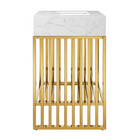 Modway - Gridiron 24" Vanette de salle de bain - Or blanc-Coussinets de pied ajustables en hauteur