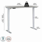 Bureau assis-debout à hauteur réglable 60 po x 30 po Move 40 Series de Bush Business Furniture - gris platine/gris métallique-Le piètement d’acier soudé de calibre 16 offre une excellente solidité structurelle avec un poids supporté pouvant atteindre 176 lb