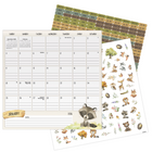 DateWorks - 2026 Calendrier Mural Magnétique Familial 16 Mois - 12 po x 12 po - Animaux - Anglais -7