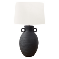 Monarch Specialties - Luminaire - 30 po H Lampe De Table - Céramique Noire - Abat-Jour Ivoire / Crème - Transitionnel-Illuminez votre espace avec cette lampe de table chic de 30 pouces de haut, dotée d'une élégante base en céramique noire à la finition finement nervurée et texturée, accentuée par des poignées rondes de chaque côté, et d'un abat-jour contemporain en tissu ivoire, parfait pour créer une ambiance accueillante dans un salon, une chambre à coucher ou un bureau à domicile de style transitionnel