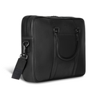 Champs Onyx Leather Slim Briefcase - Black-Inner RFID zipper pocket