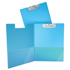 Davis Group Planchette a pince indispensable a levier Lettre, paquet de 10 – Bleu Turquoise-Clear interior pockets on front & back covers to secure loose documents and allow for easy identification of content