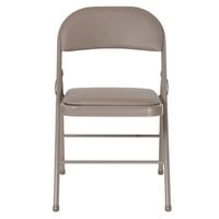 Flash Furniture HERCULES Series Double Braced Vinyl Folding Chair - Grey-Padded Metal Folding Chair