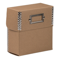 JAM Paper CD Box, 5 x 5.5 x 2.5, Brown Kraft with Metal Edge, 3 Pack-Brown