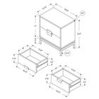 Monarch Specialties - 3493 Table D'Appoint - 24 po H/Marbre Beige/Metal Or-Table d'appoint polyvalent peut-être utiliser comme table d'appoint ou table de chevet