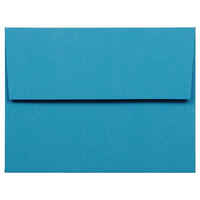 JAM Paper A2 Coloured Invitation Envelopes - 4.375 x 5.75 - Blue Recycled - 50 Pack-Our envelopes are made from 30% recycled 24 lb paper and feature a straight flap gum closure with a smooth finish