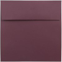 JAM Paper Enveloppes carrées format invitation avec fermeture gommée, 8 1/2 x 8 1/2 po, bourgogne, 100/paquet-Bourgogne