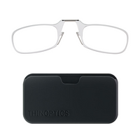 ThinOptics Reader with Universal Black Pod - 2.5 - Clear-The advanced polycarbonate lenses are imbued with a mild yellow filter to mitigate harmful blue light emitted from computers phones and tablets