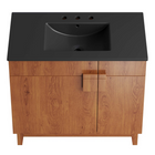 Modway - Miles 36" Vanette de salle de bain - Noyer noir-Assemblée requise