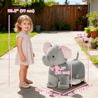 Qaba - Éléphant porteur 6v pour enfants, cheval électrique porteur avec musique - gris-Se déplace à une vitesse sécuritaire de 1,55 mi/h (2,5 km/h) avec cinq mélodies intégrées 