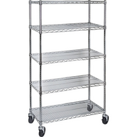Kleton - Chariots En Treillis Métallique, Chromé, 48po x 92po x 18po, Capacité 800 Lb-Capacité 800 lb