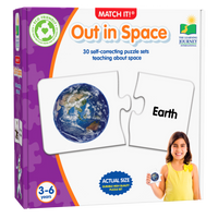 University Games - The Learning Journey Match It: Out in Space - Puzzle d’Association De l'Espace Pour Enfants - Puzzle De Préapprentissage Sur l’Espace - Puzzle Intéractif Sur l’Espace Pour Tout-Petits-Améliore les compétences de réflexion et de résolution de problèmes