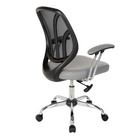 Work Smart Screen Back Task Chair With Grey Faux Leather Seat - Black and Grey-One-touch pneumatic seat height adjustment