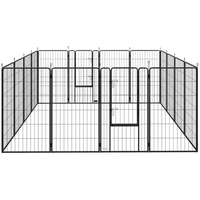 PawHut 16-Panel Dog Playpen with Strap for Large Dogs - 47" H-Sixteen panels are configured into various shapes for versatile setups