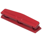 JAM PAPER - Perforatrice en metal à 3 trous, rouge, capacite de 10 feuilles-Couleur : Rouge