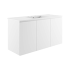 Modway - Bryn Fixation murale de 48" Vanette de salle de bain - Blanc blanc-Vanité de salle de bain moderne