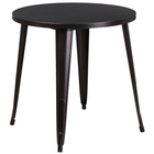 Table ronde en métal noir antique et or de 30 po pour l’intérieur et l’extérieur (CH-51090-29-BQ-GG)-Table de café en métal