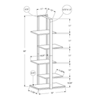 Monarch Specialties 7232 60"H Bookcase - Dark Taupe/Black Metal-Dimensions: 60"H x 32"W x 13"D