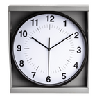 Gry Mattr - Horloge silencieuse contemporaine de 12 po - cadre noir-Prêt à accrocher