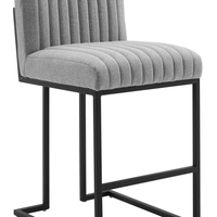 Modway - Indulge Chenal Touffé Tissu Tabouret de comptoir - Gris clair-Tabouret à touffe en canal