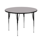 Flash Furniture 42'' Round Activity Table with Thermal Fused Laminate Top and Standard Height Adjustable Legs, Grey-Grey Laminate