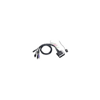 IOGEAR - Interrupteur KVM câble HD avec audio, 2 ports-Permet de contrôler plus de 2 appareils ou ordinateurs HD au moyen d'un seul clavier USB, souris USB et écran HD ou afficheur HD  
