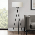 Monarch Specialties - Luminaire - 62 po H Lampadaire - Métal Noir - Abat-Jour Ivoire / Crème - Contemporain-Doté d'un interrupteur à 3 voies pour une seule ampoule triphasée jusqu'à 150 W (non incluse), il permet d'ajuster l'éclairage pour créer l'ambiance adéquate qui illumine et éclaire votre espace