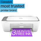 HP - Imprimante Colour InkJet tout-en-un couleur sans fil DeskJet 2855e, numériseur, copieur, idéal pour la maison - 3 mois d’encre gratuite-Restez connecté grâce à notre Wi-Fi le plus fiable, qui détecte et résout automatiquement les problèmes de connexion