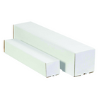 SPC Square Mailing Tubes - 3" x 3" x 25" - White - 10 Pack-White/kraft, 32C corrugated