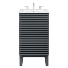Modway - Render 18" Armoire à coiffeuse de salle de bain - Gris blanc-Construction en panneaux de particules et stratifiés