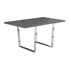 Monarch Specialties 1120 Dining Table - 36"X 60"/Grey/Chrome Metal-GREY, CHROME METAL