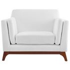 Modway - Chance Tissu rembourré Fauteuil - Blanc-Cadre en caoutchouc massif