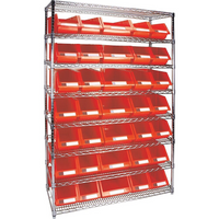 Kleton - Étagères Robustes En Treillis Métallique Avec Bacs De Rangement, Tiers 8, 48po La X 74po H X 18po P-Profondeur 18po