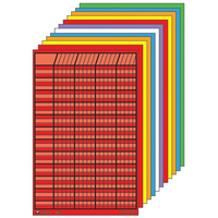 Creative Shapes Etc. Small Vertical Incentive Chart Set, 14" x 22", Assorted Colour, 12 Pack-Assorted