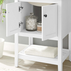 Modway - Prestige 24" Vanette de salle de bain - Blanc Noir-Trous de robinet centraux 8"