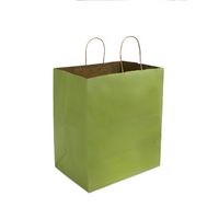 Reliabag - Sac En Papier Avec poignees Torsadees, Citron Vert, 14 po L X 10 po P X 15,75 po H, Paquet De 50-Fabrique en papier kraft à la chaux de qualite superieure avec fond plat renforce.