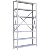 Metalware – Étagère enclenchable RK301, 7 tablettes, 48 x 24 x 88 po, gris pâle-Système de tablettes ajustables offrant un espace de rangement solide, mais économique qui convient à vos besoins