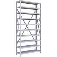 Metalware – Étagère sans boulons RK229, 10 tablettes, 36 x 12 x 76 po, gris clair-Système de tablettes réglables offrant un espace de rangement solide, mais économique qui convient à vos besoins