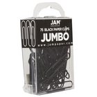 JAM Paper Coloured Jumbo Paper Clips, Large, Black Paperclips, 6 Packs of 75, 450 Total (2184933g)-Material: Metal