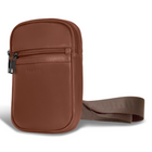 Champs - Onyx Sac Holster Bandoulière en Cuir - Marron-Poche frontale zippée