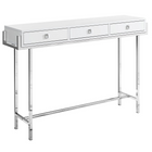 Monarch Specialties 3297 Accent Table - 48"L/Glossy White/Chrome Metal-Modern elegant design in a chic glossy white finish