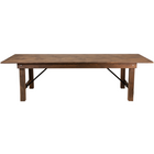 Flash Furniture HERCULES Series 9' x 40" Rectangular Antique Rustic Solid Pine Folding Farm Table-Rustic Style