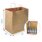 Reliabag - Sac En Papier Avec poignees Torsadees, Kraft, 14 po L X 10 po P X 15,75 po H, Paquet De 100-Poids de transport 17 livres