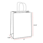 Eddie's 100% Recycled Kraft Shopper Paper Bag - 8" L x 4-3/4" W x 10-1/4" D - Terra Cotta Orange - 100 Pack-Terra Cotta Orange